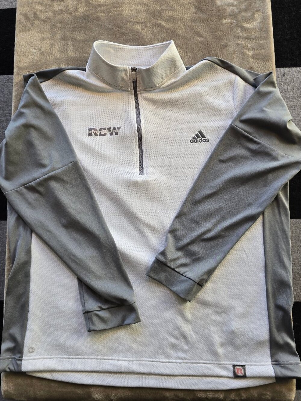 Adidas 1/4 zip pullover sweater white XL men